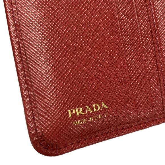 PRADA - Red Saffiano Metal (Leather) Bifold Wallet 400-042825 - Picture 9 of 9